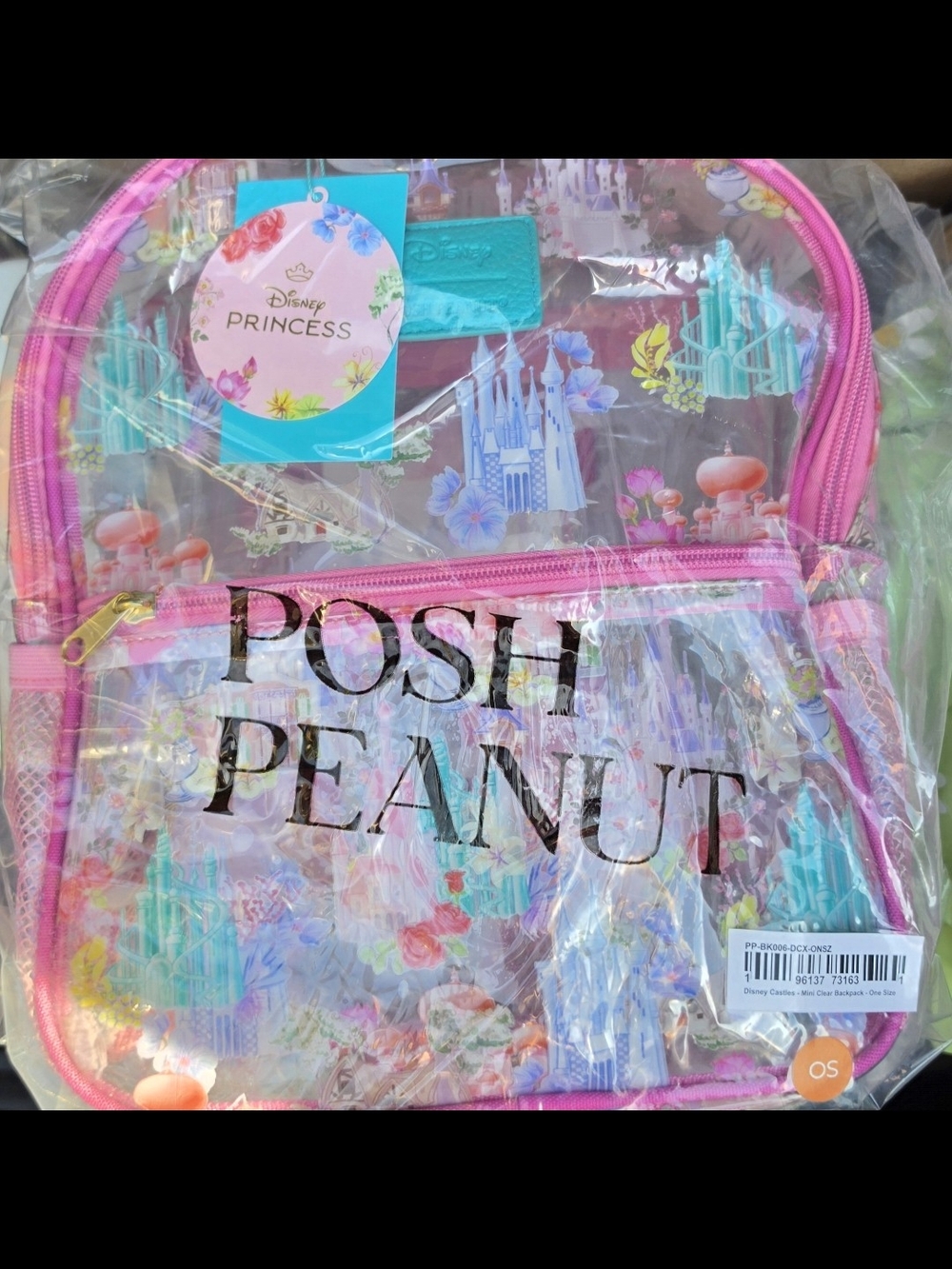 Posh Peanut Disney Princess Castles Mini Clear Backpack NIB